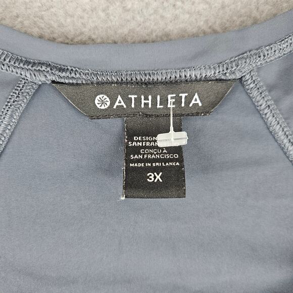 Athleta Grey Blue Activewear Plus Size Tshirt Top Size 3x - Picture 3 of 6